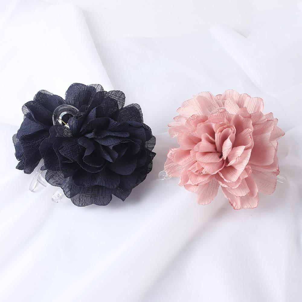 Fabric Big Flower Hair Claw Clips Women Girls Soft Chiffon Flowers Ponytail Holder Hair Clamps Barrette Fashion Hair Accessories