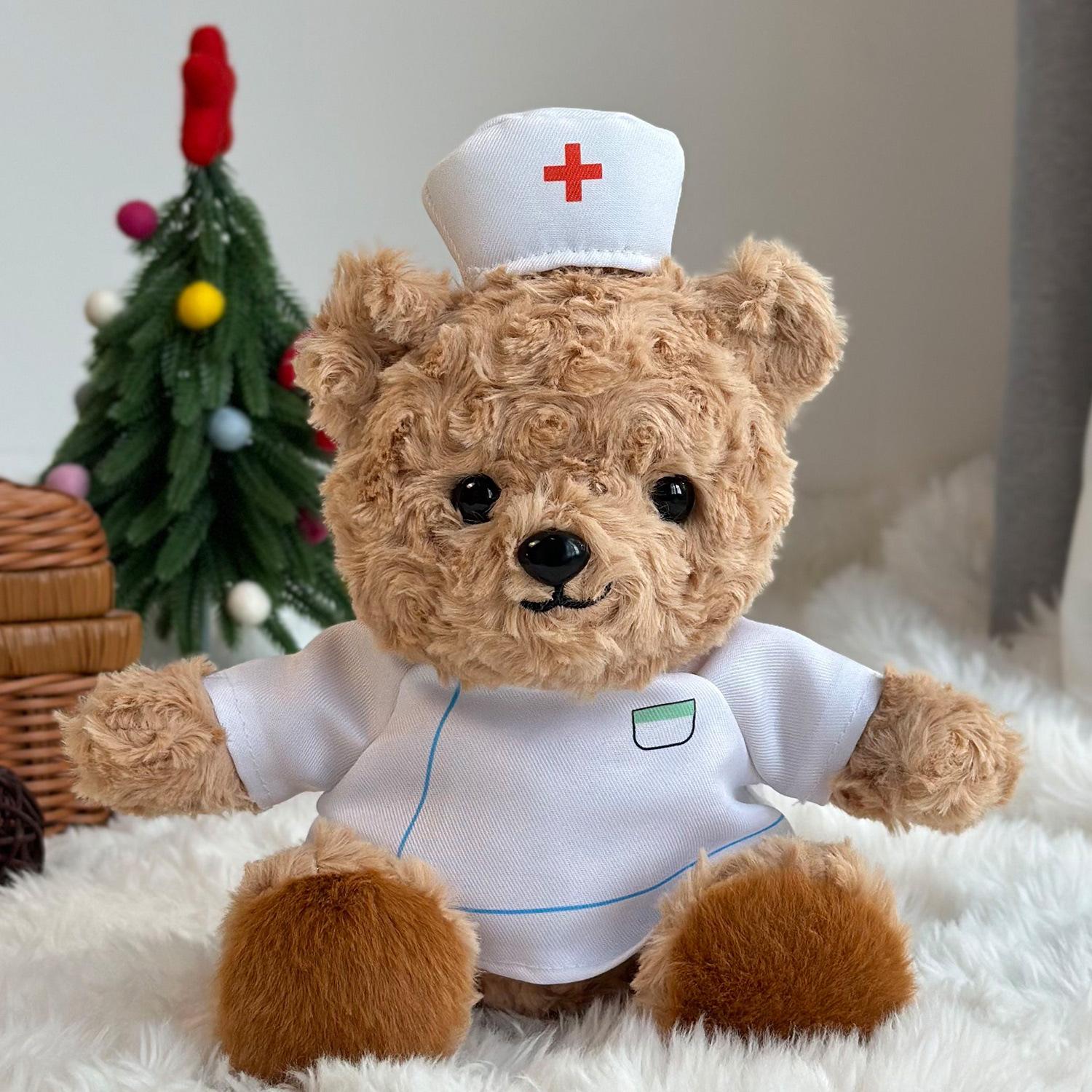 

Кукла медведь в форме пожарного, плюшевая кукла, милый плюшевый медведь, полицейский железный медведь without hat, height 21cm