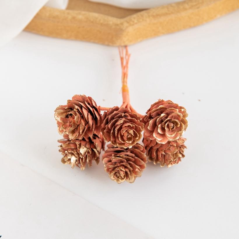 1/3pcs Artificial Plant Golden Fake Pine Nut For Festival Tree Decor Wreath Accessory Wedding Home Wall Hanging Photography Prop