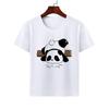 Cartoon Cute Animal Panda Tshirt Modal Casual Family Wear Class Clothes Short Sleeve Round Neck Childrens Summer polyester
