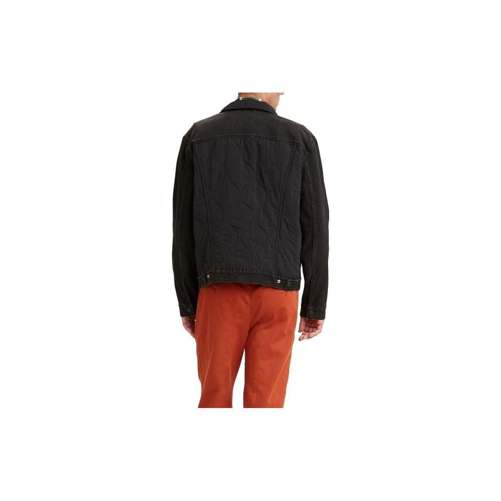 Levis Solid Color Long Sleeve Jacket With Chest Pocket Men Jackets Black A0874-0000