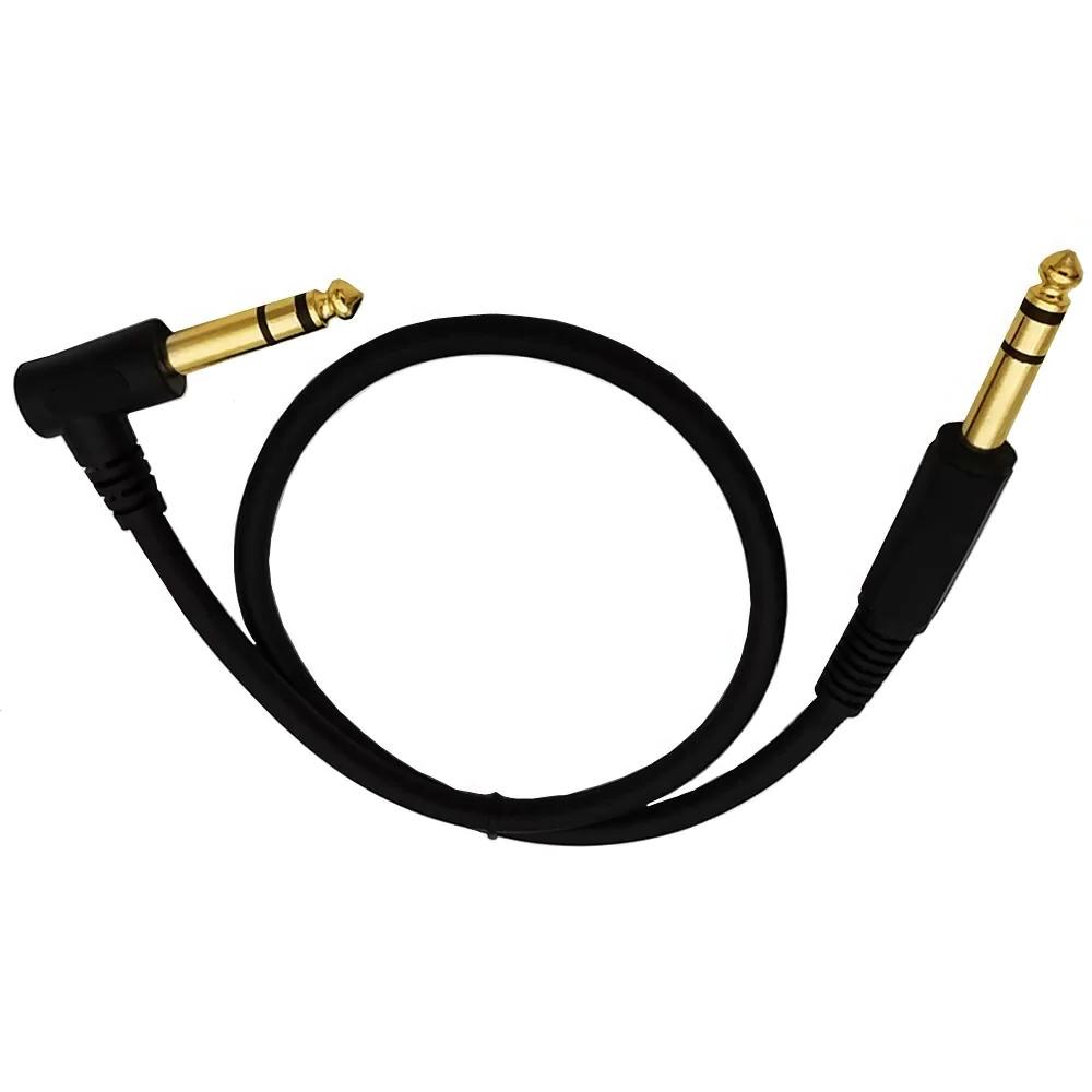 Right Angle To Straight 6.35mm 1/4 Inch TRS Instrument Cable Gold Plated Balanced Stereo Audio Cord For Electric Guitar Bass Keyboard Amplifier Wire