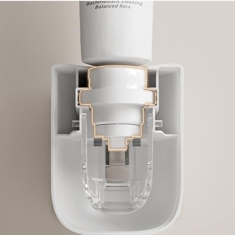 1 Pc Automatic Toothpaste Squeezer Household Wall-mounted Squeezer Set Bathroom Perforation-free Toothbrush Shelf