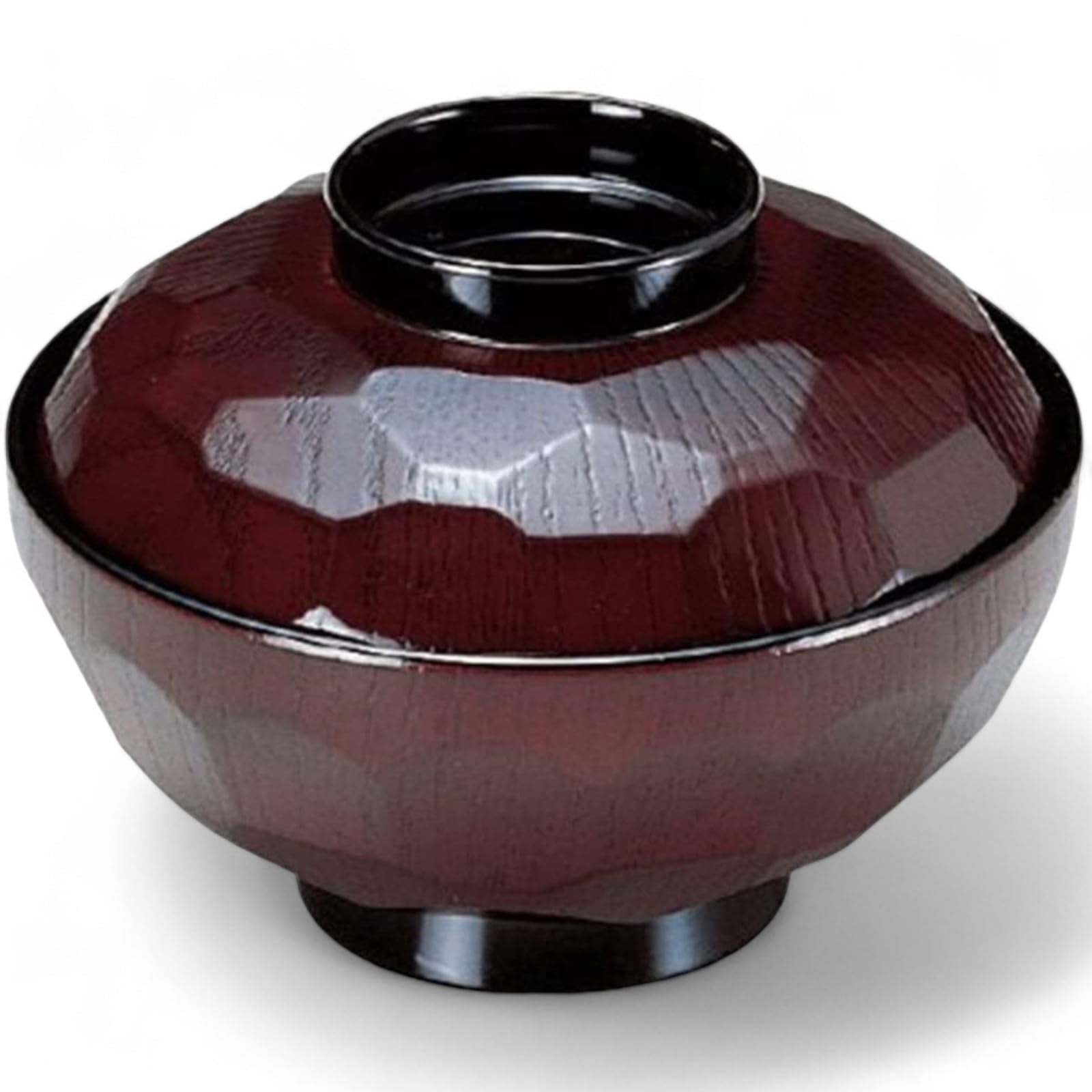 Miso Soup Tortoiseshell Dark x Made in Japan J-kitchens Bowl, TA4-inch Pattern, Red, 12.1cm 8.8cm,