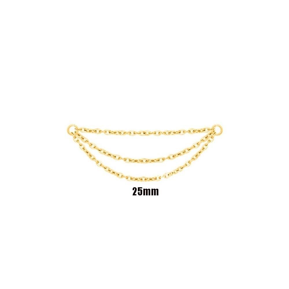 Chaîne de Nez Fashion en Titane Double Chaîne 25-50mm Chaîne Narine Chaîne à Trois Niveaux DIY Piercing Hélix Piercing Oreille Nez Bijoux