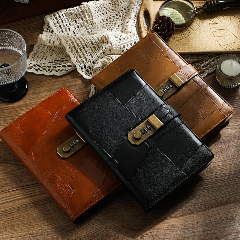 Retro Style A5 Lockable Password Journal - Exquisite High-Design Notebook