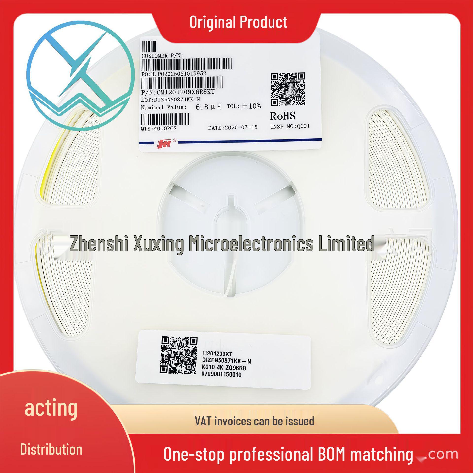 

Fenghua SMD Inductor CCMI201209 6.8UH/950mA 20% 4K Pack