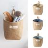 Linen Cotton Hanging Mini Storage Basket Home Kid Toy Sundries Bag Box Organizer