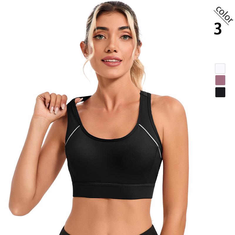 Women's High-Impact Yoga Sports Bra - Shockproof & Wireless for Medium-High Intensity Workouts, Ideal for Large Busts