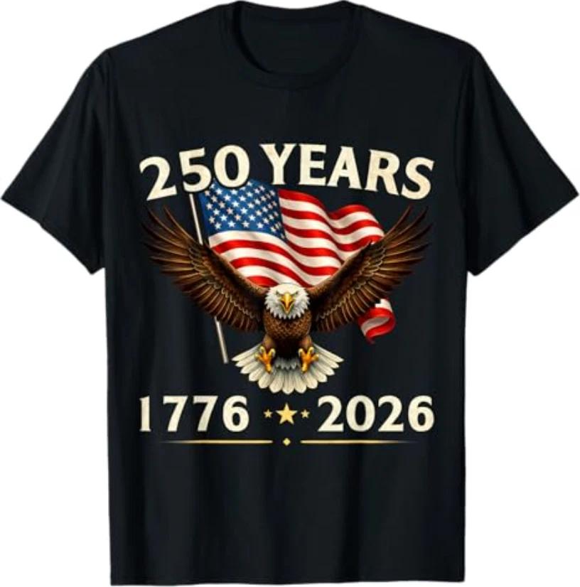 

250 Anniversary USA Patriotic Eagle 250th 4th of July 2026 T-Shirt XL