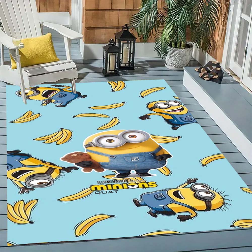 Stylish Minions Design Non-Skid Area Rug Living Room Bedroom Soft Carpet Children Play Mat Home Decor Gift