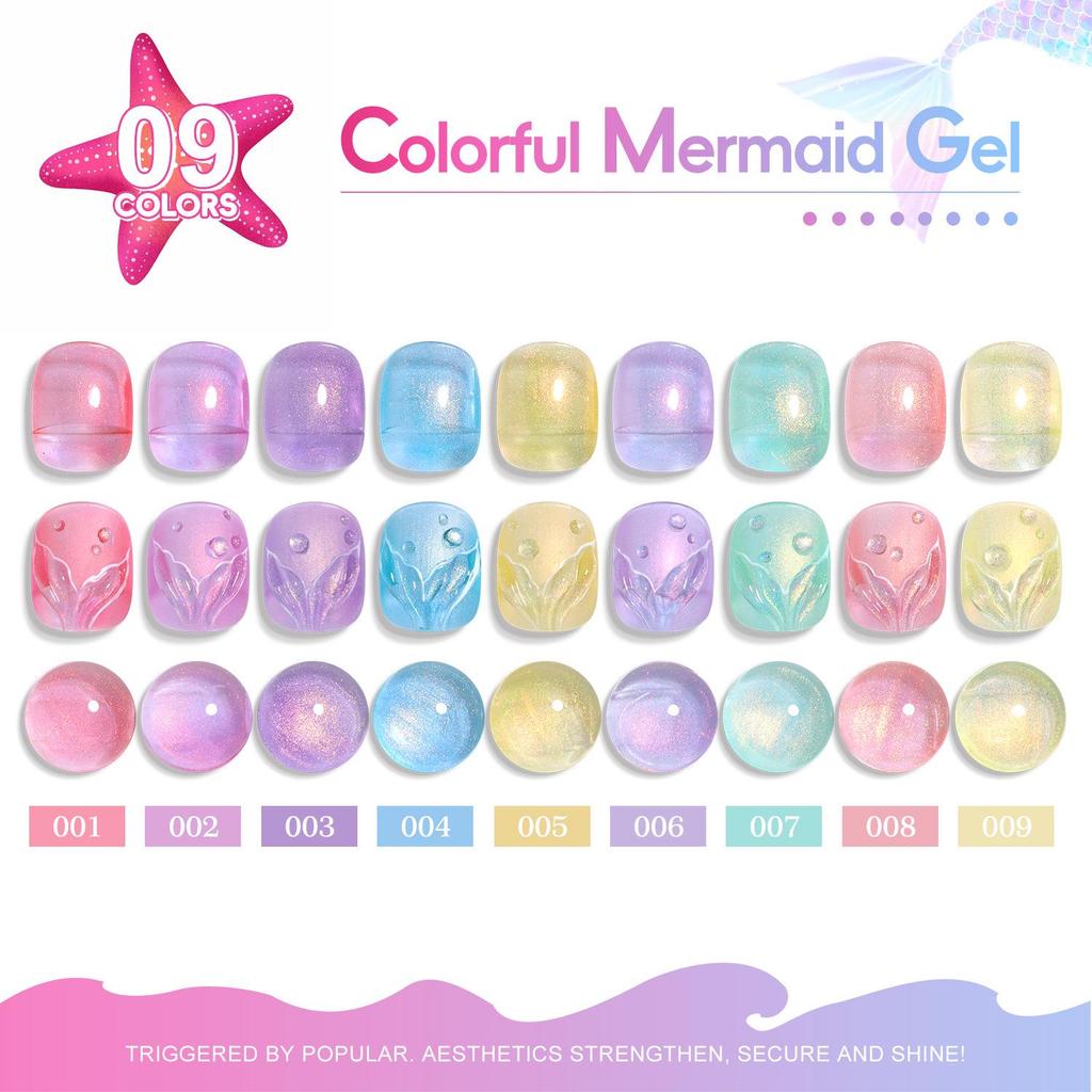 Smalto per Unghie Glitterato Rosa Iridescente Sirena con Strass e Gel Colla Proteica