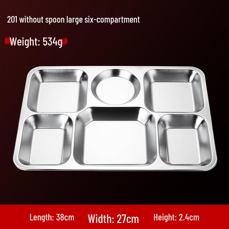 Divided 304 Stainless Steel Lunch Plate