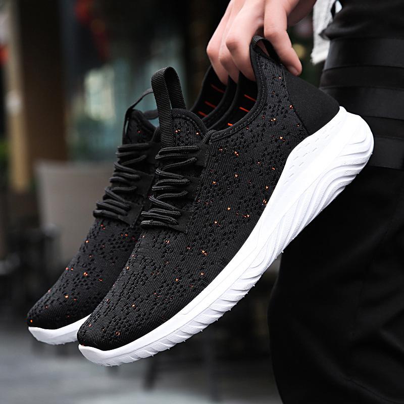 Buty Męskie Wiosna Męskie Buty Latająca Dzianina Trampki Męska Moda Codzienne Buty Męski Styl Sportowy Pojedyncze Buty