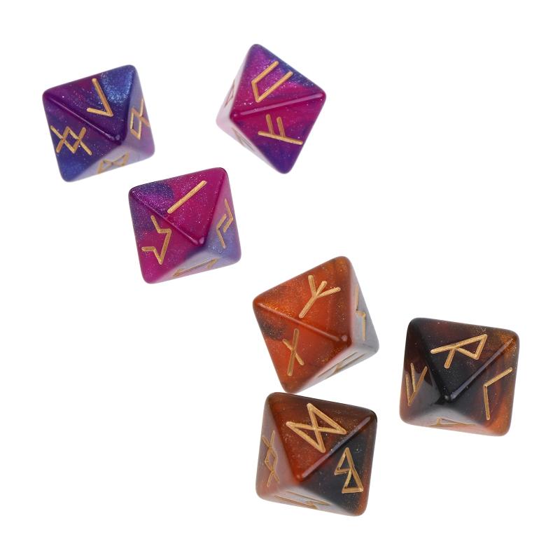 3 Pcs Polyhedral Rune Dice Acrylic 8-Sided Astrological Dice Table Game Dice with for Sharp Edges and Beautiful Inclusio