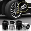 4Pcs Car Tire Valve Caps Emblem Metal Cap Case Accessories For A1 A2 A3 A4 A5 A6 A7 A8 Q1 Q2 Q3 Q4 Q5 Q6 Q7 Q8 TT B8 C6 B9