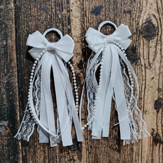 2 Pcs 2Pcs Ribbon Bow on Design Satin for Women