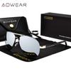AOWEAR Heren Luchtvaart Zonnebril Heren Gepolariseerd Spiegel Zonnebril voor Man HD Rijden Piloot Zonnebrillen lunettes de soleil homme