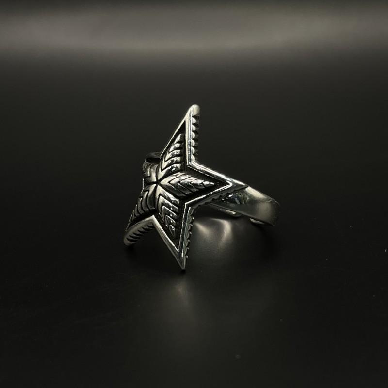 Adjustable Open Star Ring Men Women Vintage Rock Punk Geometric Copper Jewelry