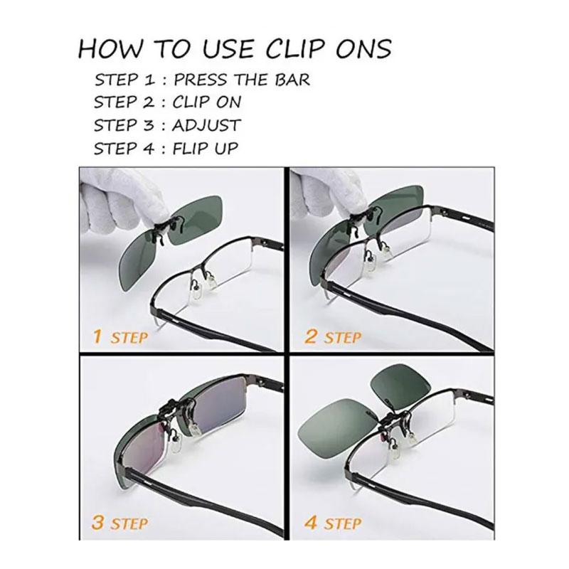 1/2PCS Women Men Glasses Lenses Polarized Sunglasses Clip On Flip Up UV 380 Driving Fishing Night Vision Glasses Clips