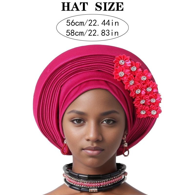 Hochzeit Mehrschichtiger Turbanhut Afrikanische Fächerförmige Kopfwickel Gefaltete Kopfbedeckung