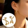 Lightweight Daily Commuter Jewelry 1 Pair Stud Earrings for Women, Minimalist Cubic Modern Abstract Geometric Zirconia Twisted Earrings, Statement