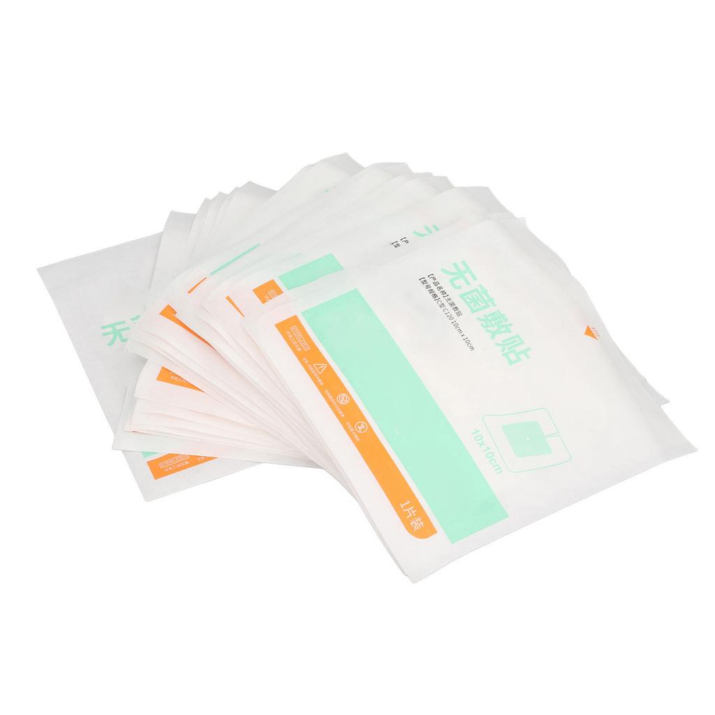 20 Sheets Split Drain Adhesive Bandage T Incision Non Woven Fabrics Feeding Tube Pad for Home and