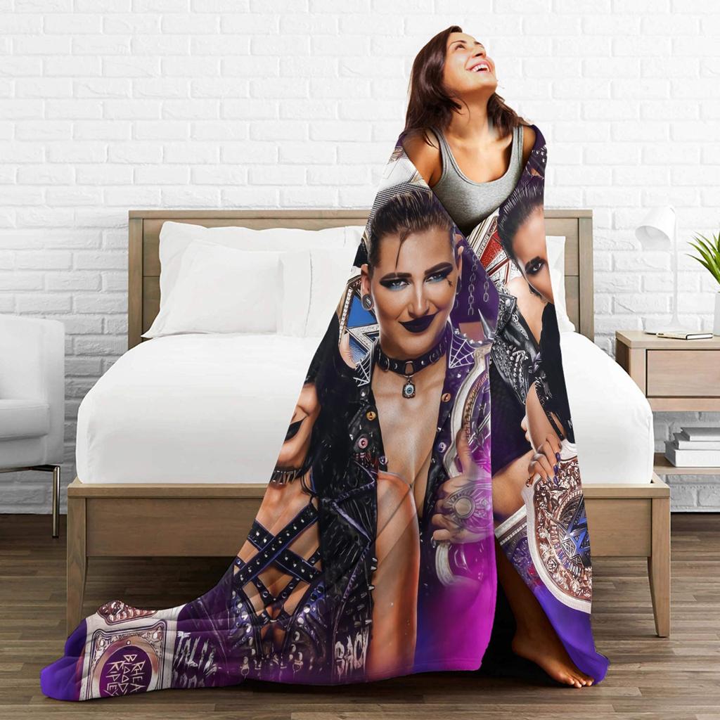 Rhea Ripley Wrestler Decken Warm Weich Neuheit Plüsch Überwurfdecke Für Mädchen Jungen Outdoor Flanell Tagesdecke Bettbezug