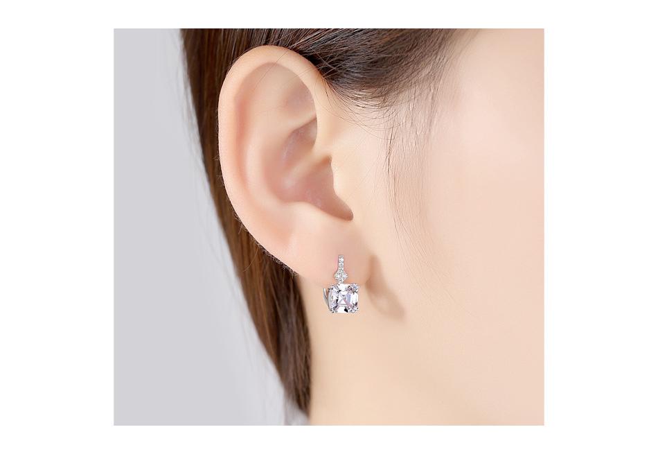 PAG&MAG S925 Sterling Silver Morganite Dangle Earrings for Women - Elegant Jewelry Hot Seller