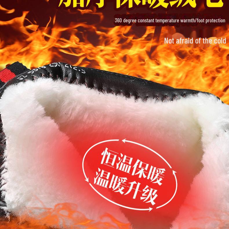 Men's Mid-Top Martin Boots with Soft Leather and Velvet-Lined, Zippered Autumn/Winter Casual Shoes