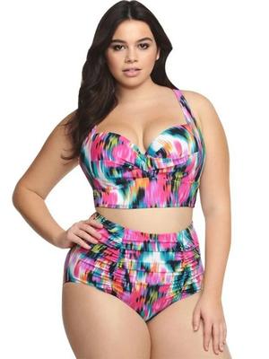 New Sexy Plus Size Swimwear Push Up Bikini High Waist Swimsuit Women Female Oversize Beach Wear Bathing Suit 2025  Mujer 5XL