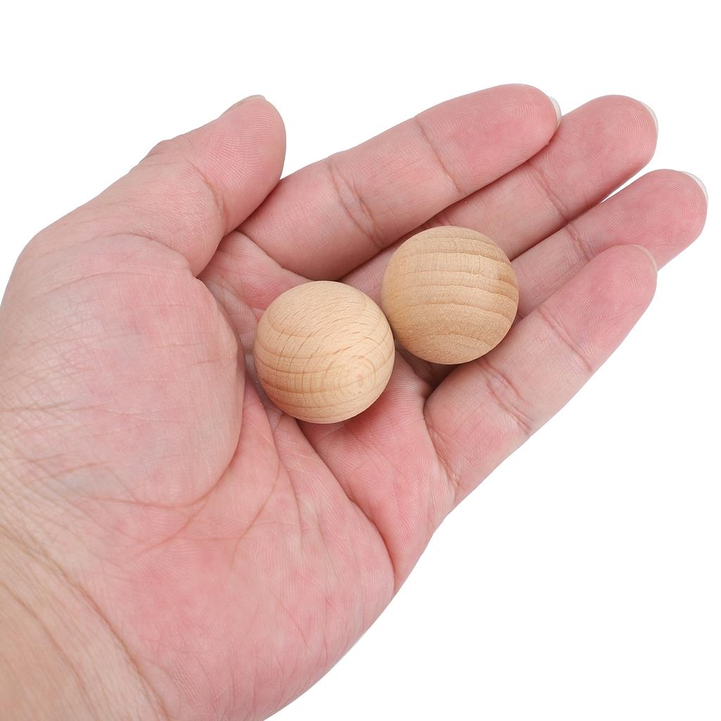 50Pcs Wooden Round Balls Unfinished Beech DIY Creativity Hand Made Craft Supplies