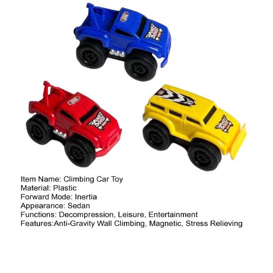 3Pcs Anti-Gravity Wall Climbing Car Toy Kids Magnetic Inertial Ceiling Climbing Vehicle Toy Toddlers Boys Educational Climbing Truck Toy