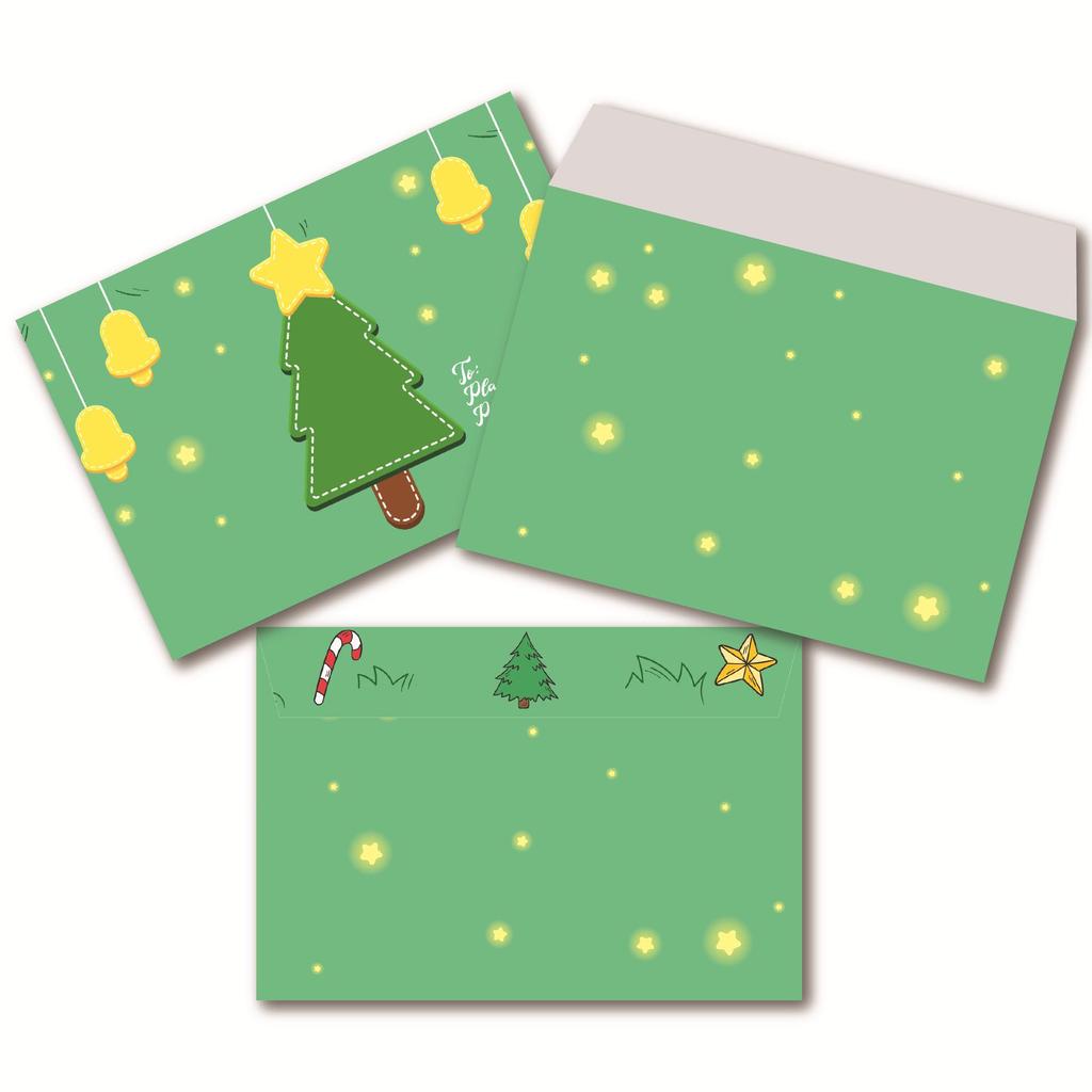 Christmas Invitation Card and Kraft Envelope Set
