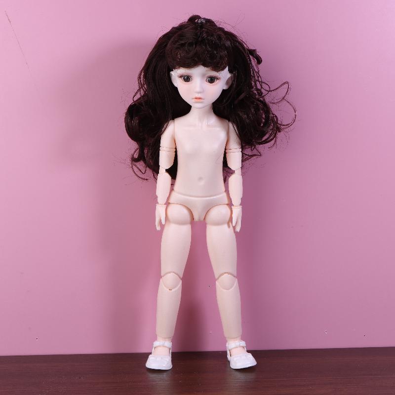 1 Set Girl Diy Dress Up Toy Lovely 1/6 30Cm Nude Dolls 3D Simulation Eye 20 Movable Joints Doll Kids Gift