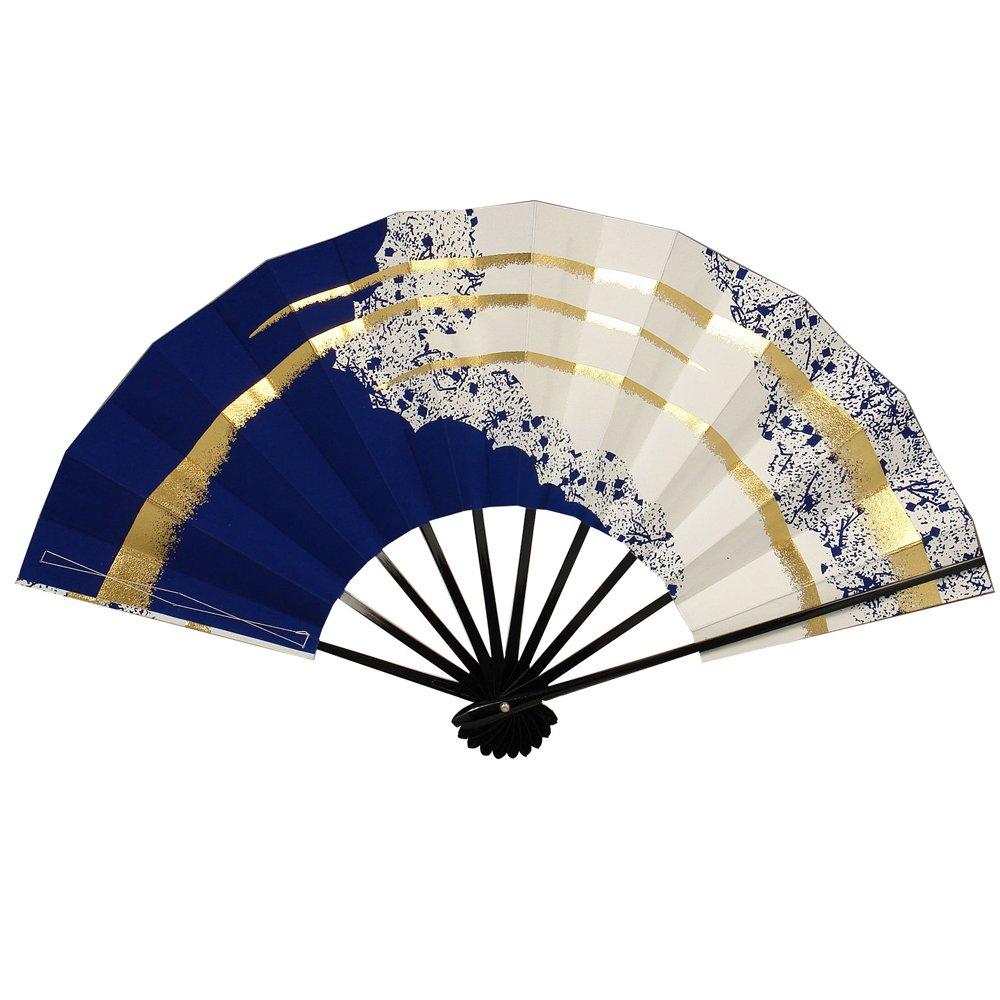 

Dance fan 9 cm 5 minutes Black painted cloud with gold haze Red Navy [Adesugata] Selection-12-13 (Navy blue)