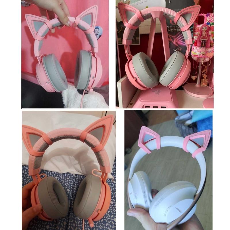 Silicone Cat Kitty Ears Lovely Attachable Accessory for Kraken V2 special/Kraken 2019/ Kraken TE /7.1 V2 Headphone