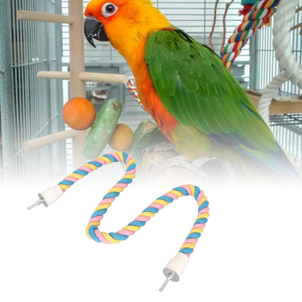 Bird Cotton Rope Perch Colorful Bendable Safe Climbing   Rope Toy for Cockatiels Lovebirds Budgies