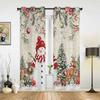 Christmas Ball Poinsettia Print Curtains for Bedroom Living Room Drapes Kitchen Study Room Window Curtain Home Decoration
