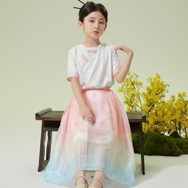 Xiaohu Patty Girls' Summer Princess T-shirt & Pearl Skirt Set