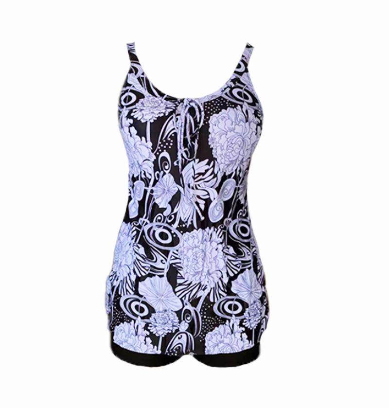 

Ретро Цветочный Купальник Большого Размера для Женщин - Консервативный Стиль для Мамы L