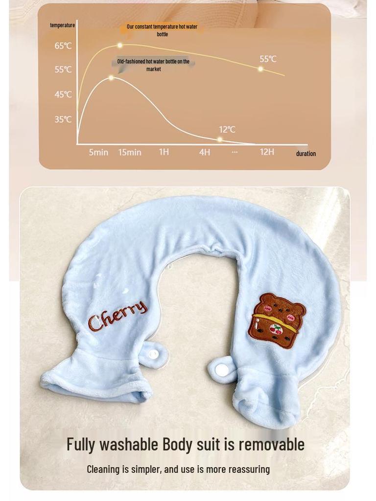 U-Shaped Neck & Shoulder Hot Water Bottle: Cervical Spine Heat Therapy & Shoulder Protector