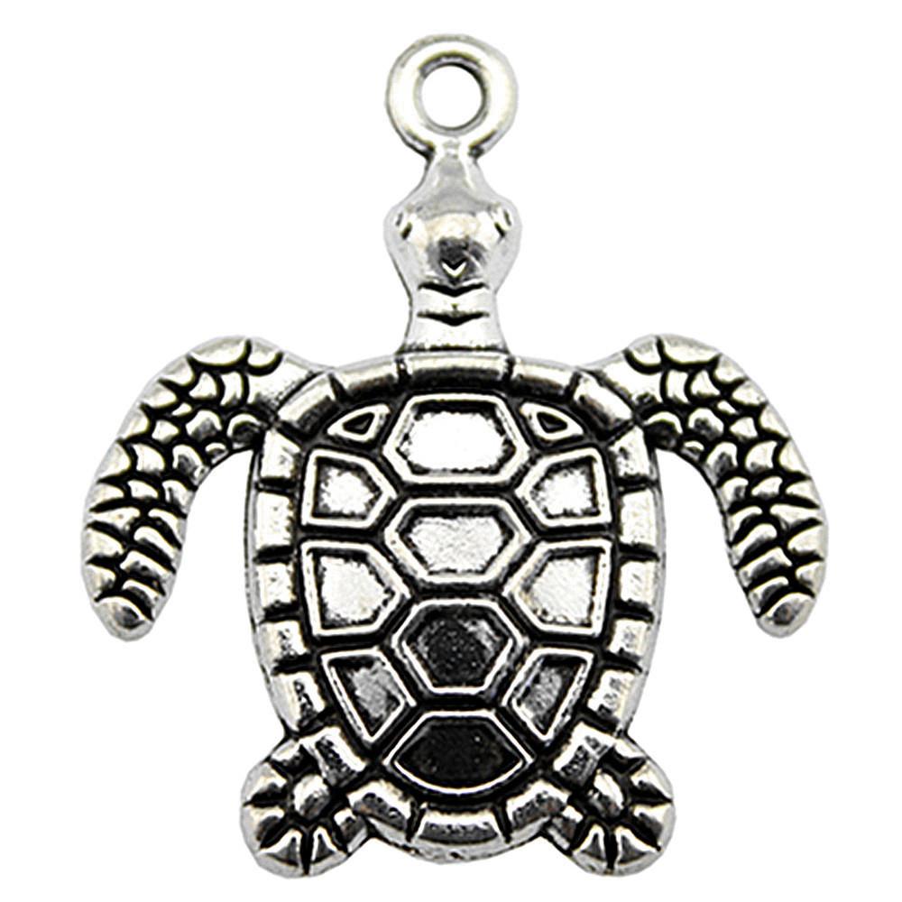Turtle Charms Antique Bronze Silver Pendants For Animal Themed Jewelry Making