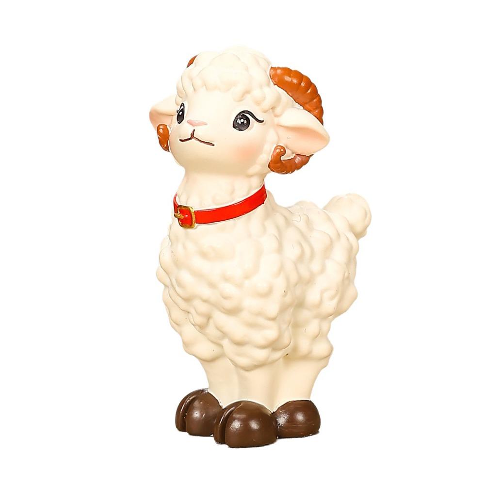 Cute Resin Sheep Figurine Cartoon Animal Figurines Lightweight Sheep Ornament  Year of The Sheep