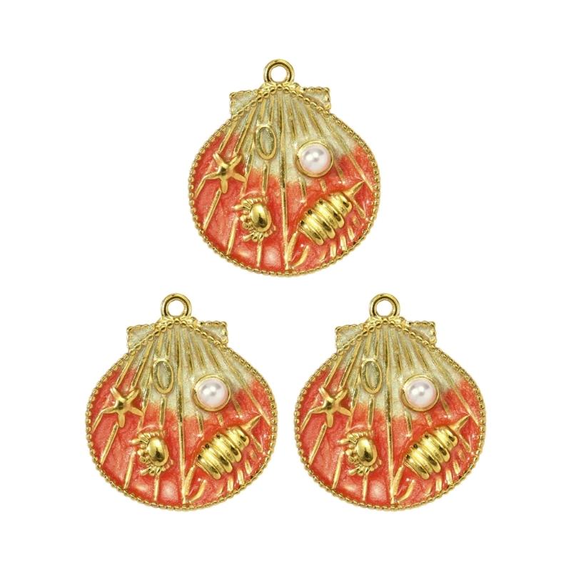 Creative Marine Jewelry Making Set with 3 Seashells Starfish Beads for Handmade Necklace Designs