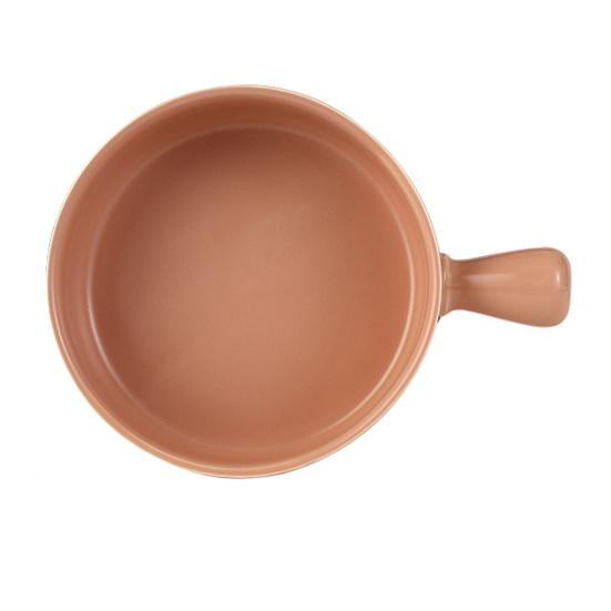 Ceramic Baking Bowl Microwave Safe Oven Dish with Handle Heat Resistant Soup Crock Easy Clean Dishwasher Safe Small Soup Bowl for Onion Soup