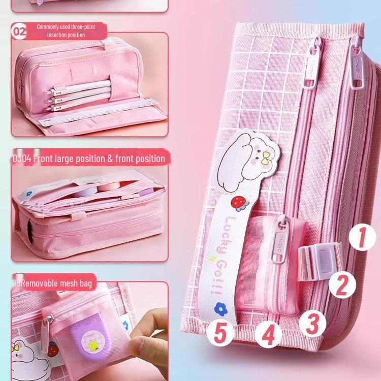 Large Capacity Multifunctional Pencil Case for Primary & Junior High School Girls