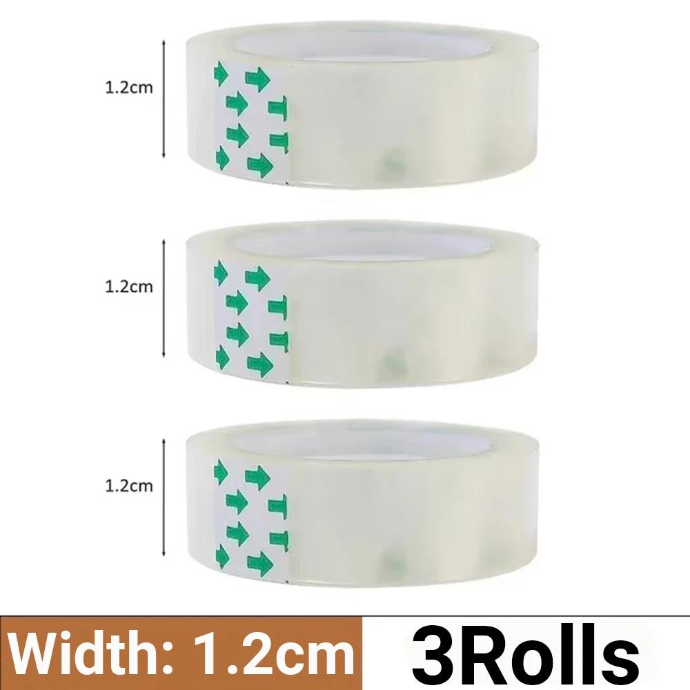 10/5/3/1Rolls Transparent Tape Refills Wrapping Tape Roll 0.8cm 1.2cm 1.8cm High-viscosity Adhesive Tapes Home School Supplies