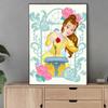 DIY Diamond Painting Princess and Flowers Cross Stitch Kit Mosaic Art Diamond Painting Full Circle Diamond Home Decoration