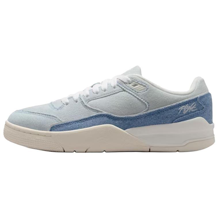 New Jordan FLIGHT COURT Abrasion Resistant Low Top Vintage Basketball Shoes Women's Blue IB4414-100